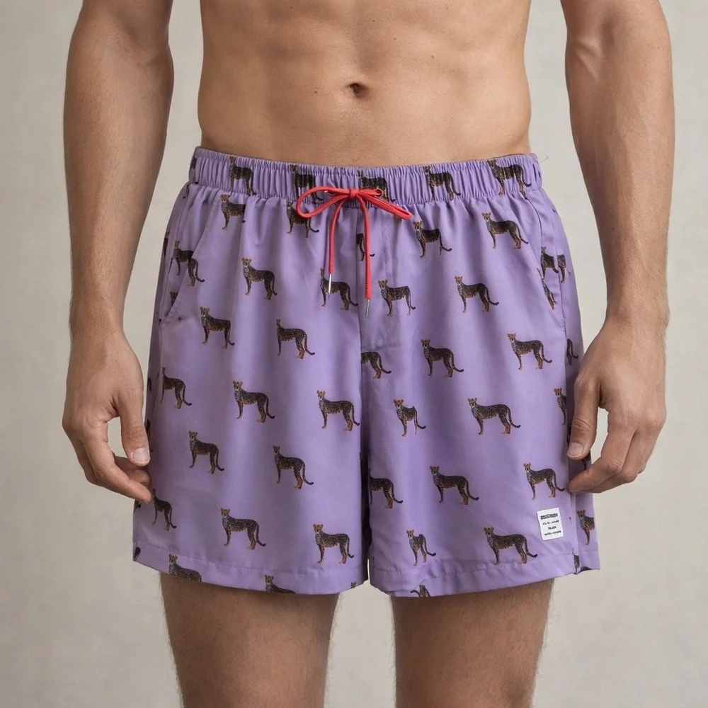 Mosmann Australia Once A Cheetah Swim Shorts Mens M NWOT Quick Dry Trunks
